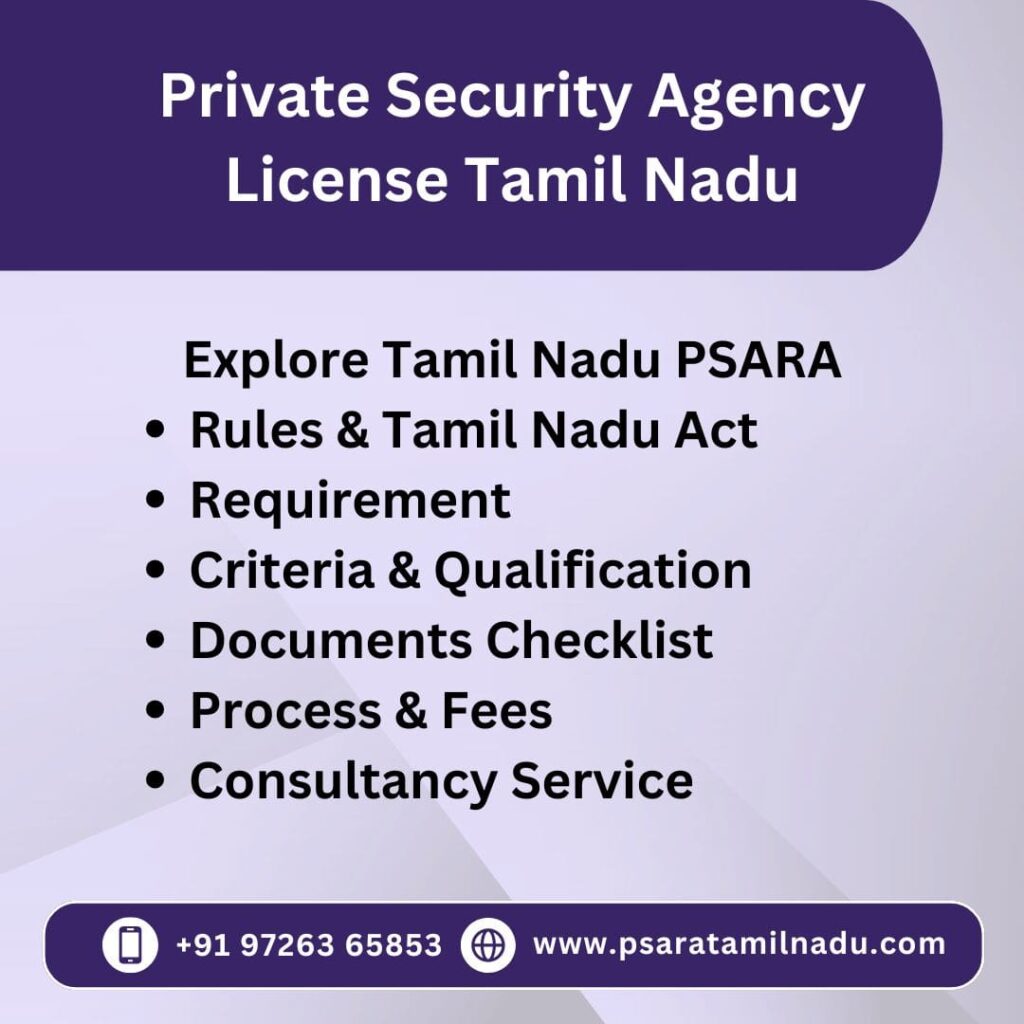 Private Security Agency License in Tamil Nadu